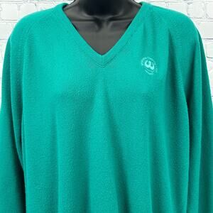 Vintage 70s Waialae Country Club Sweater Golfing USA V Neck Green Womens L Large